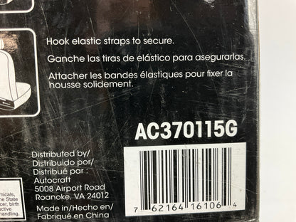 Autocraft AC370115G Black / Grey Faux Leather & Suede Seat Car Cover - Pack Of 2