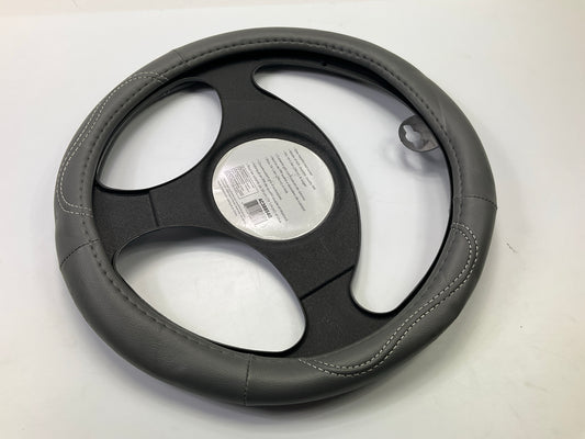 Autocraft AC38854G - 15-1/4'' Grey Topstitched Steering Wheel Cover