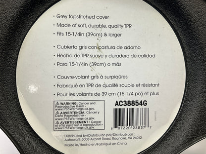 Autocraft AC38854G - 15-1/4'' Grey Topstitched Steering Wheel Cover