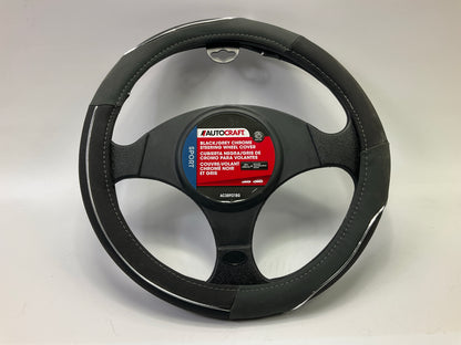 Autocraft AC38921BG - 15'' Black / Grey Chrome Steering Wheel Cover