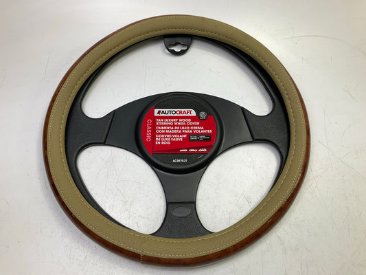 Autocraft AC39757T Woodgrain Steering Wheel Cover 15-1/4'' & Larger