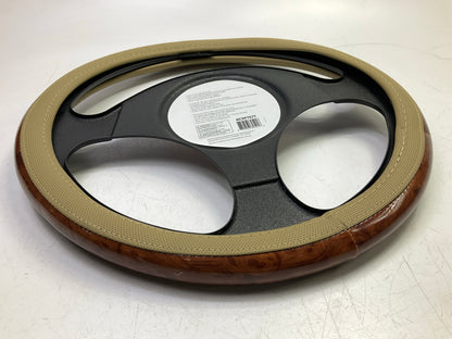 Autocraft AC39757T Woodgrain Steering Wheel Cover 15-1/4'' & Larger