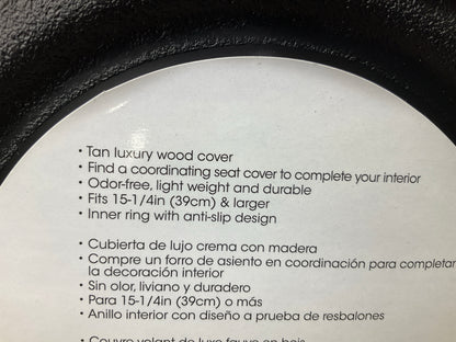 Autocraft AC39757T Woodgrain Steering Wheel Cover 15-1/4'' & Larger