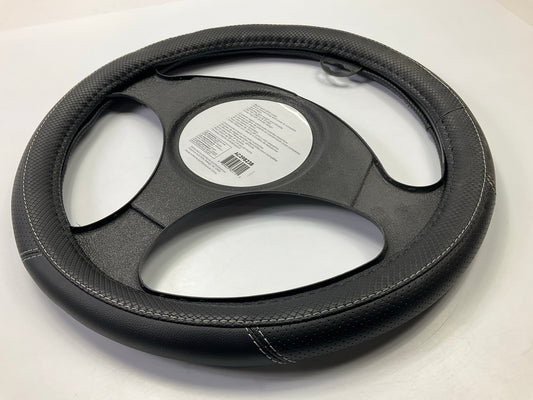 Autocraft AC39823B - 14.5'' - 15'' Black Faux Leather Steering Wheel Cover