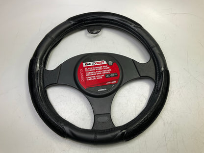Autocraft AC39852B 15'' Black Massage Grip Steering Wheel Cover