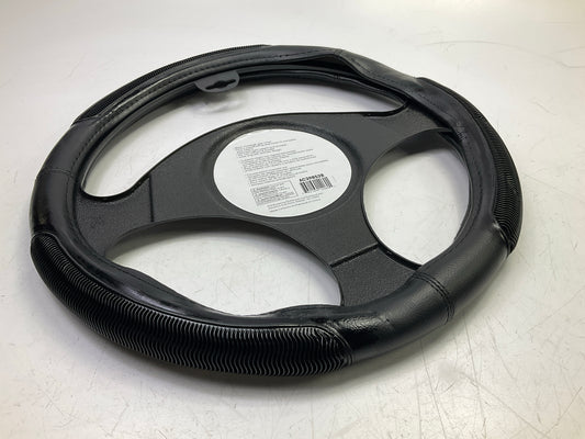 Autocraft AC39852B 15'' Black Massage Grip Steering Wheel Cover