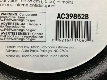 Autocraft AC39852B 15'' Black Massage Grip Steering Wheel Cover