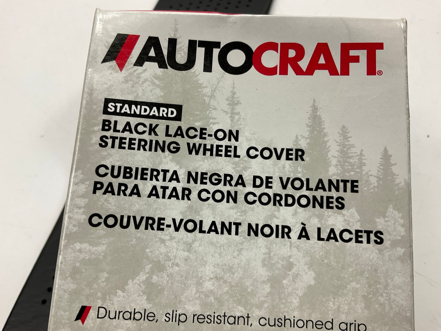 Autocraft AC40012B Black Lace-on Steering Wheel Cover, 3-7/8'' Width