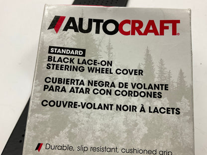 Autocraft AC40012B Black Lace-on Steering Wheel Cover, 3-7/8'' Width