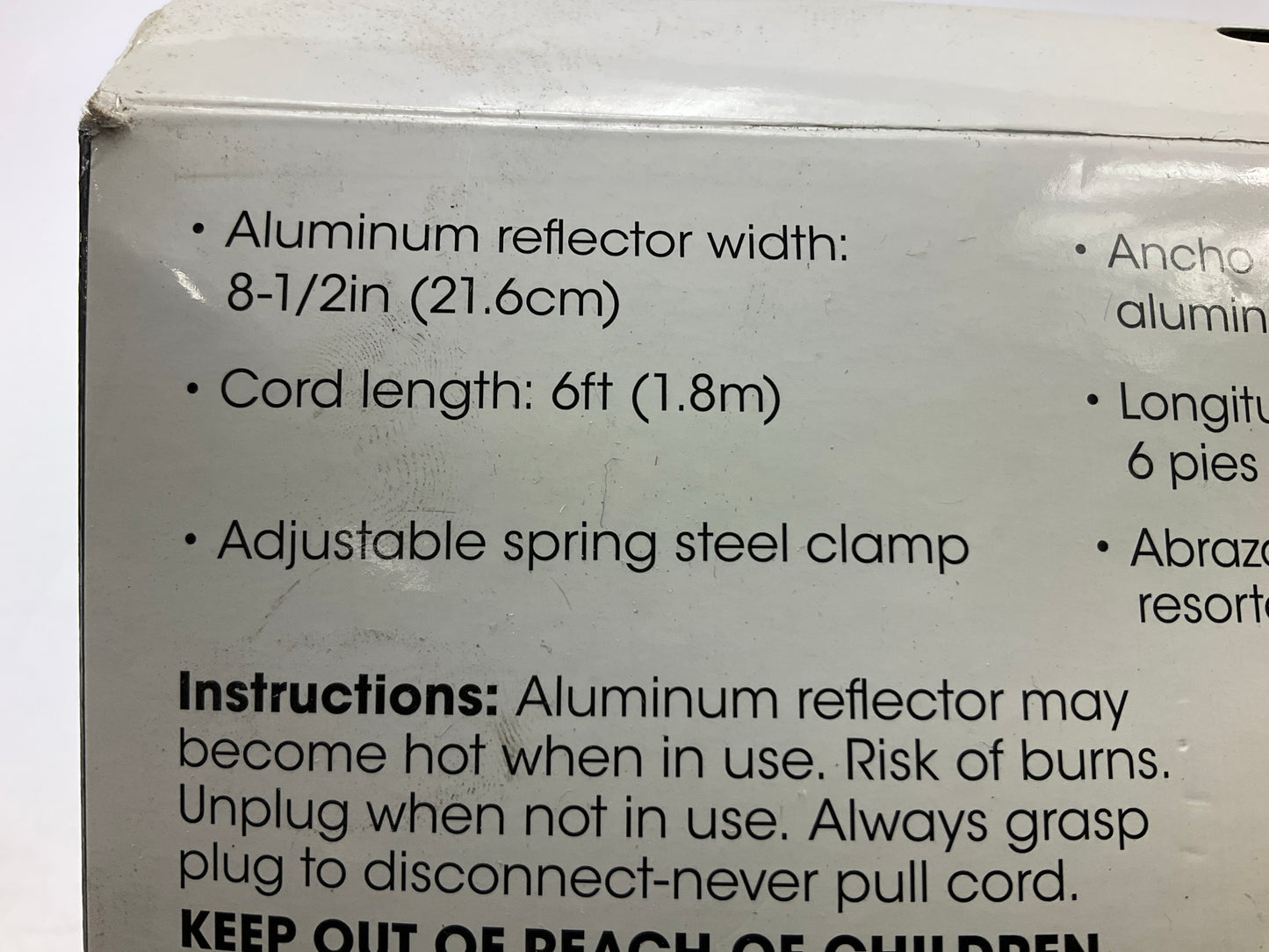 Autocraft AC4448 8.5'' Aluminum Clamp-On Work Light Lamp - Up To 150W