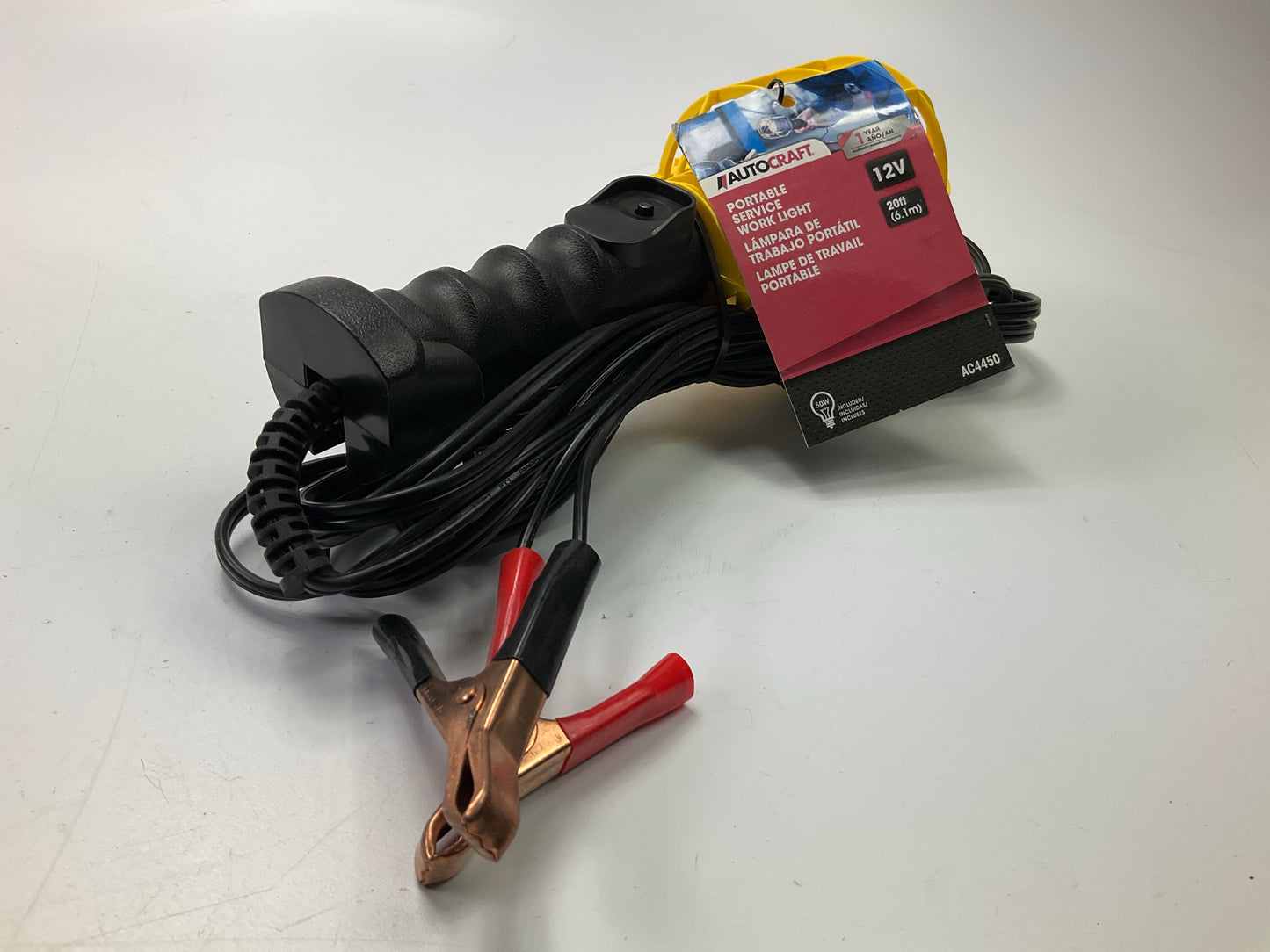 Autocraft AC4450 12V Portable Service Work Light Lamp, 20' Cord, 75 Watts