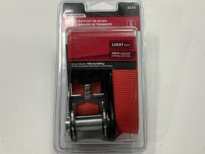 Autocraft AC44 13ft 4m Ratchet Tie-Down 300 Lb Load Limit 900 Lb Break Strenght