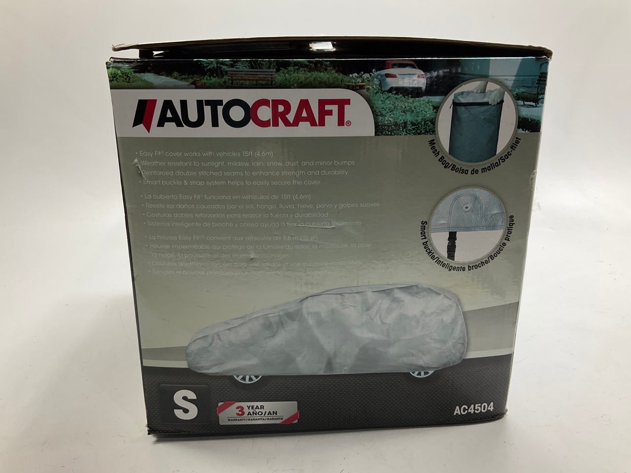 Autocraft AC4504 Size Small Car Cover For Cars Up To 15 Feet Total Length
