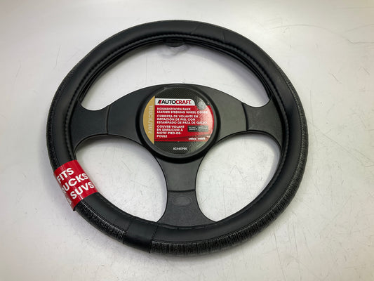 Autocraft AC4609BK Houndstooth Faux Leather Steering Wheel Cover 15-3/4'' & Up
