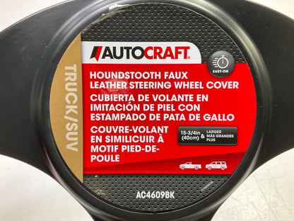 Autocraft AC4609BK Houndstooth Faux Leather Steering Wheel Cover 15-3/4'' & Up