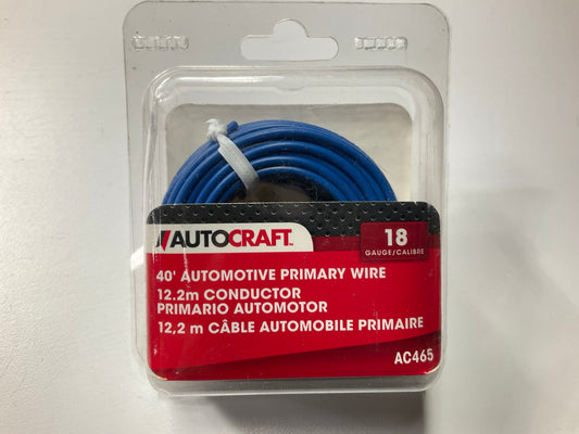 Autocraft AC465 Automotive Primary Wire 18 Gauge, 40' Long, Blue