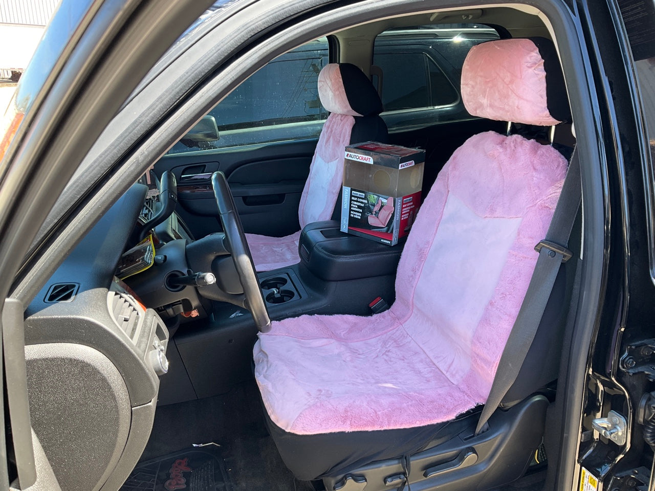 Autocraft AC4835PK Bucket PINK Seat Covers (PAIR) W/ Headrest Covers