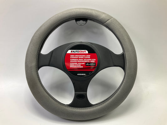 Autocraft AC5054857G - 15'' Grey Ergonomic Memory Foam Grip Steering Wheel Cover