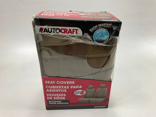 Autocraft AC5078856T Tan Faux Leather Seat Covers, Waterproof, Does 2 Seats