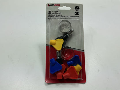 Autocraft AC5212K Hose Clamp 1/2'' - 1-1/4'' Key Hose Clamps, Pack Of 2