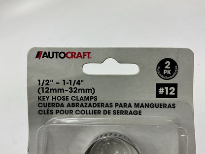 Autocraft AC5212K Hose Clamp 1/2'' - 1-1/4'' Key Hose Clamps, Pack Of 2