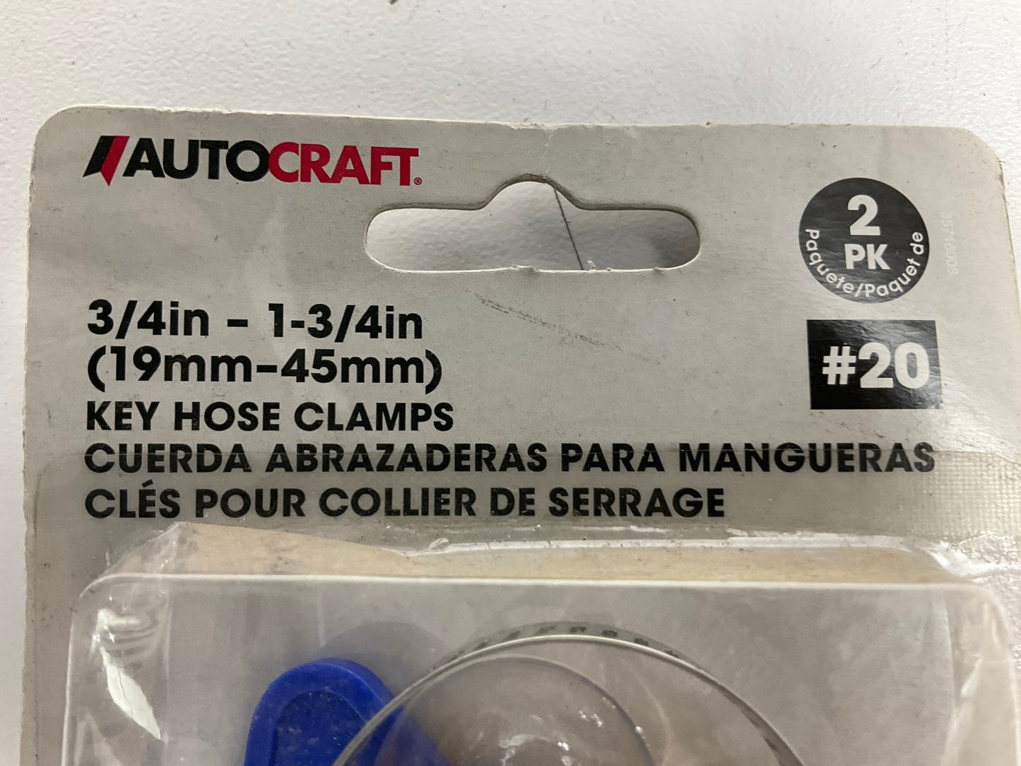 (5) AutoCraft AC5220K Key Hose Clamps, No. 20, 2 Pack, Range: 3/4'' - 1-3/4''