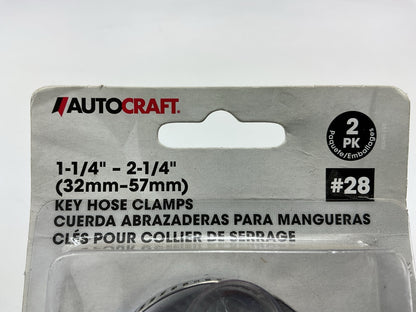 Autocraft AC5228K Hose Clamp 1- 1/4'' - 2 -1/4'' Key Hose Clamps, Pack Of 2
