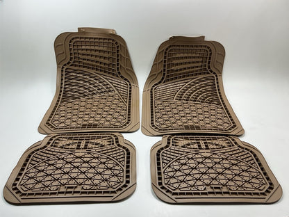 Autocraft AC6204T Universal Heavy Duty 4-Piece Tan Beige Rubber Floor Mats Set