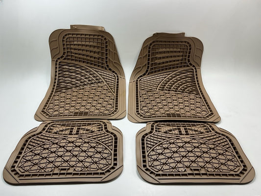 Autocraft AC6204T Universal Heavy Duty 4-Piece Tan Beige Rubber Floor Mats Set