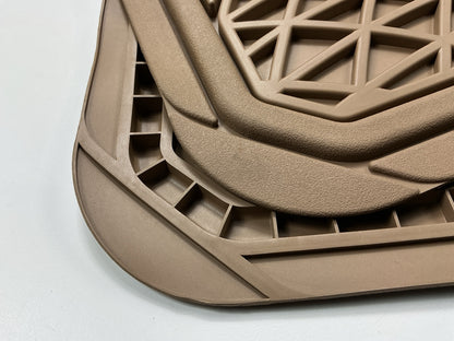 Autocraft AC6204T Universal Heavy Duty 4-Piece Tan Beige Rubber Floor Mats Set