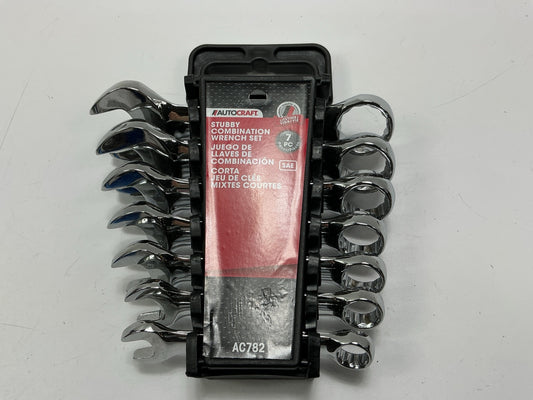 AutoCraft AC782 7-Piece Stubby SAE Combination Wrench Set, 3/8'' - 3/4''