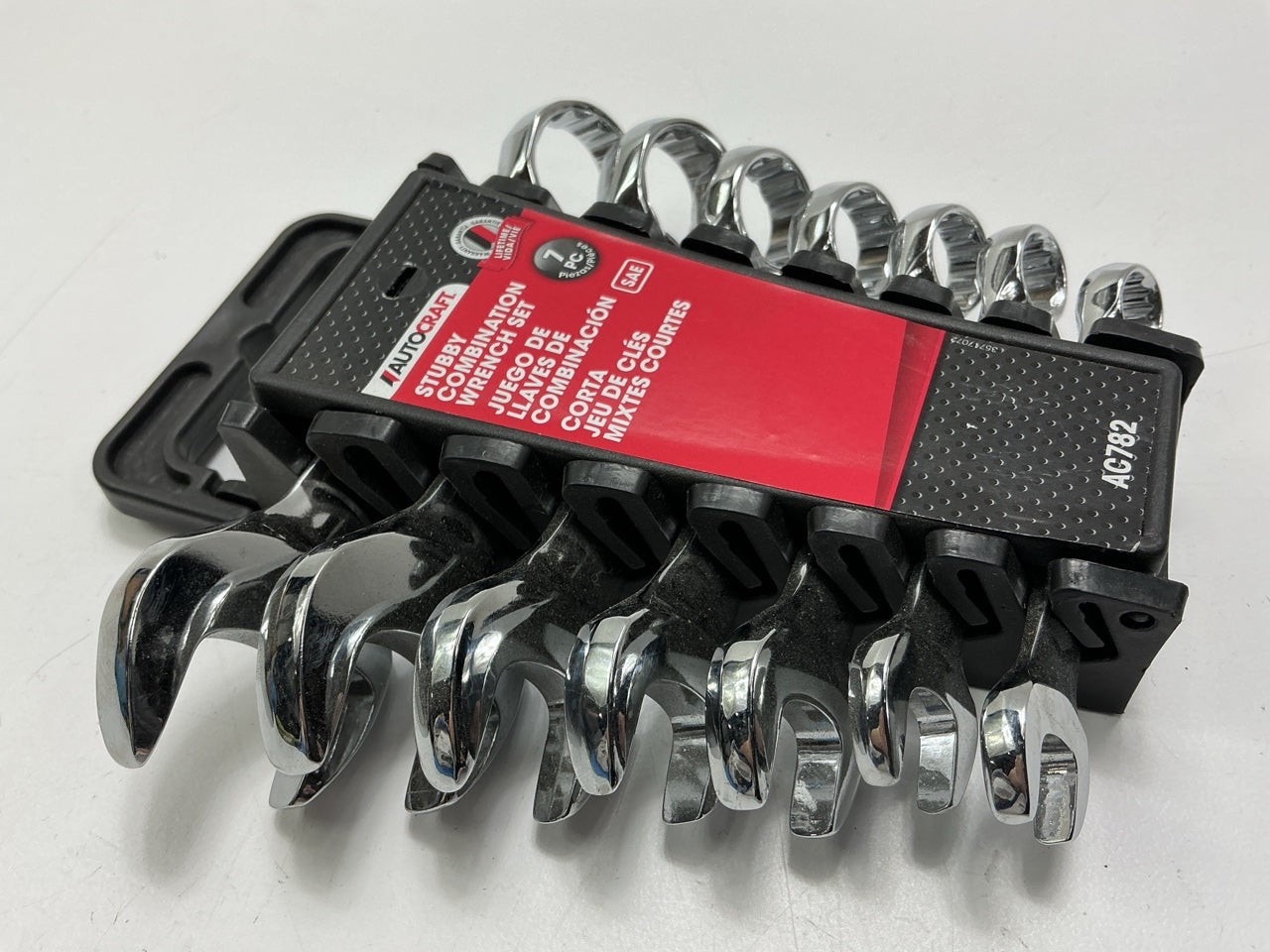 AutoCraft AC782 7-Piece Stubby SAE Combination Wrench Set, 3/8'' - 3/4''