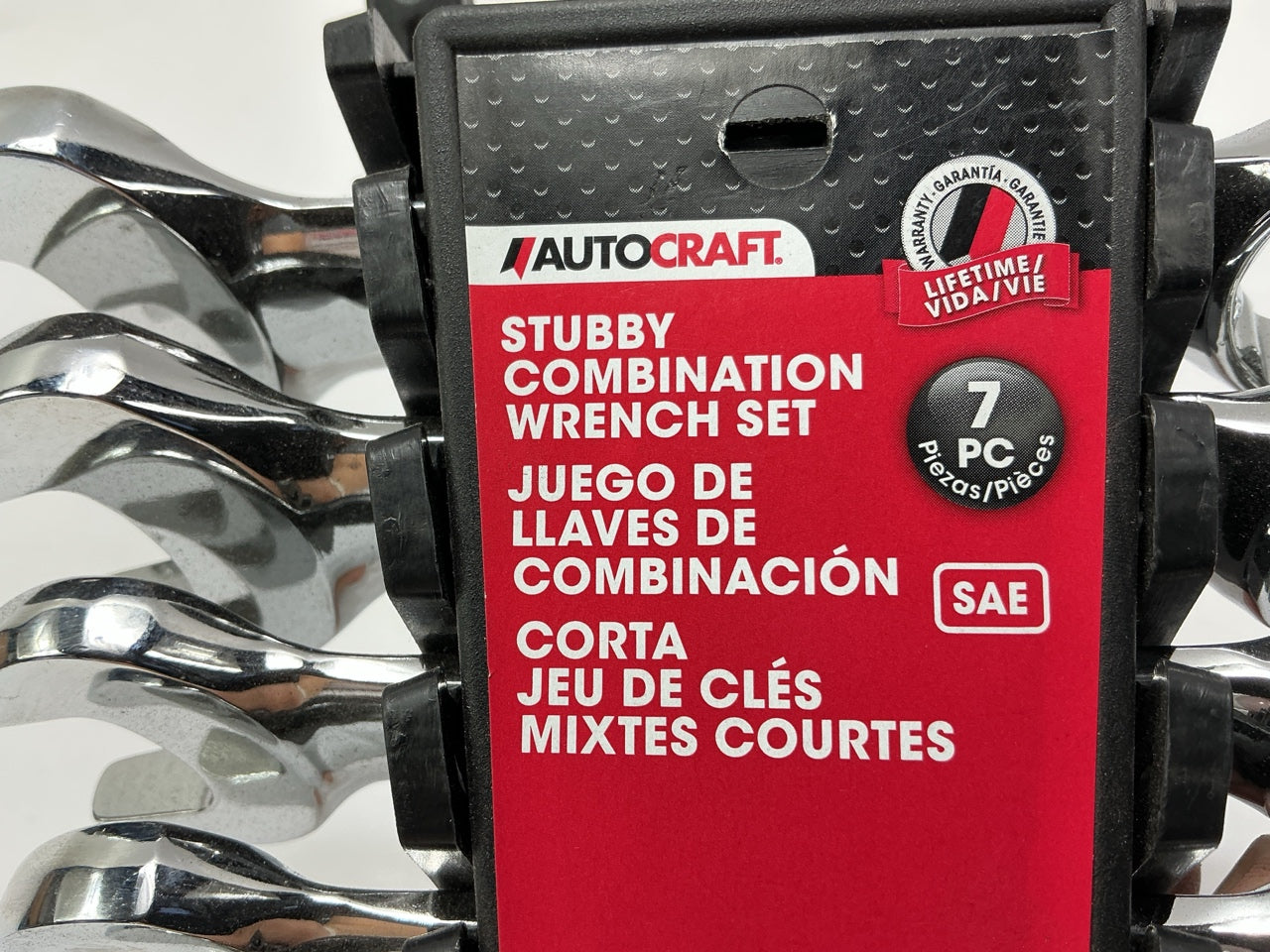 AutoCraft AC782 7-Piece Stubby SAE Combination Wrench Set, 3/8'' - 3/4''