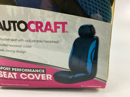 Autocraft AC800001995 Universal Bucket Seat Black/Blue Seat Cover - OPEN BOX