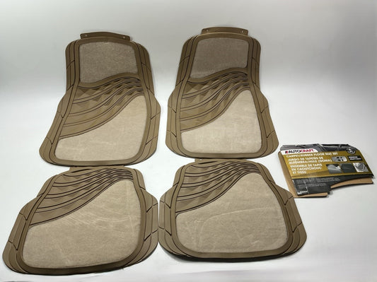 Autocraft AC8304T - 4-Piece Cut-to-fit Heavy Duty Rubber Floor Mats - TAN