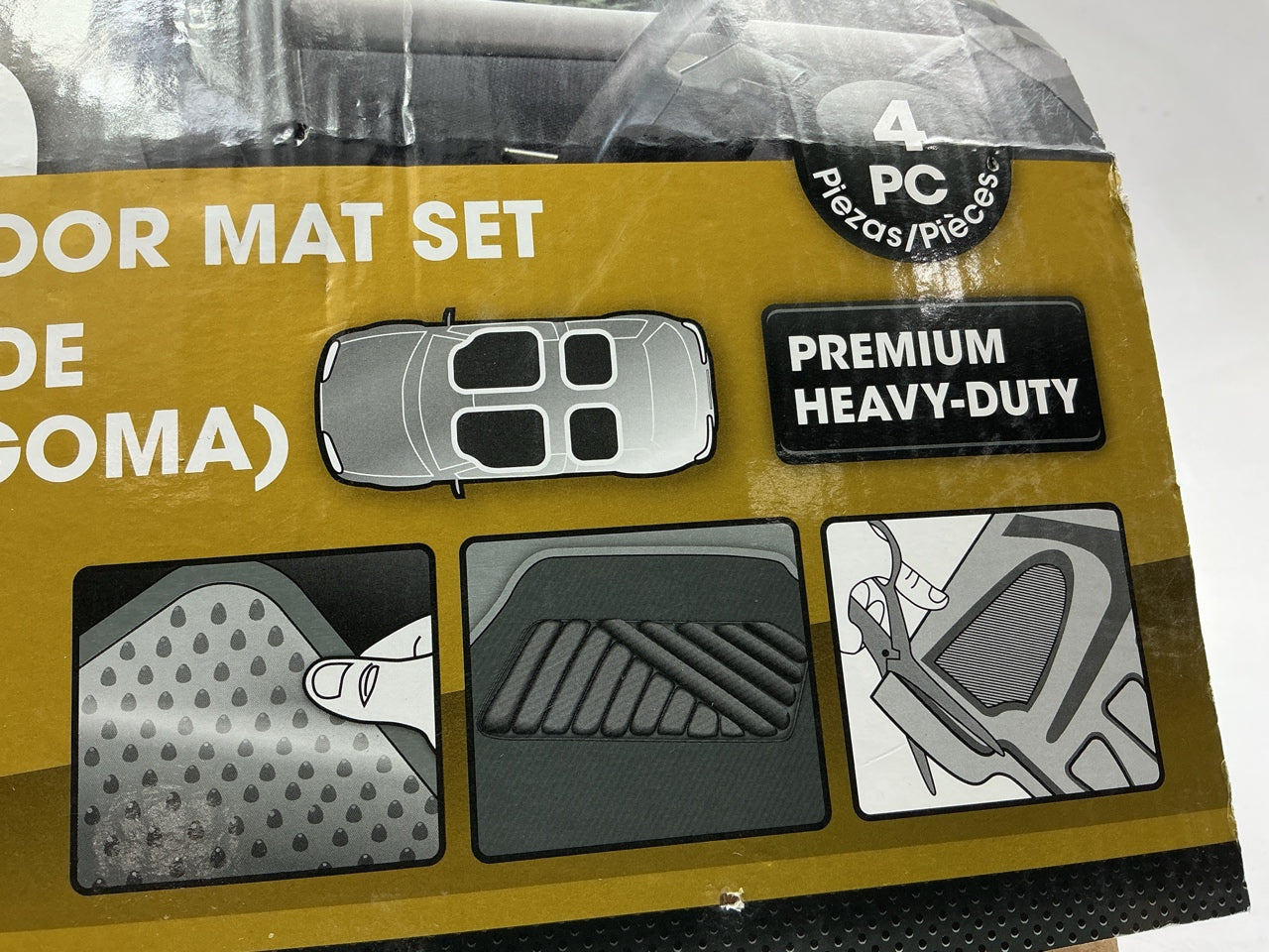 Autocraft AC8304T - 4-Piece Cut-to-fit Heavy Duty Rubber Floor Mats - TAN