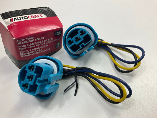 (2) Autocraft AC84791 High Temp Headlight Lamp Socket For 9004, 9007 Bulb