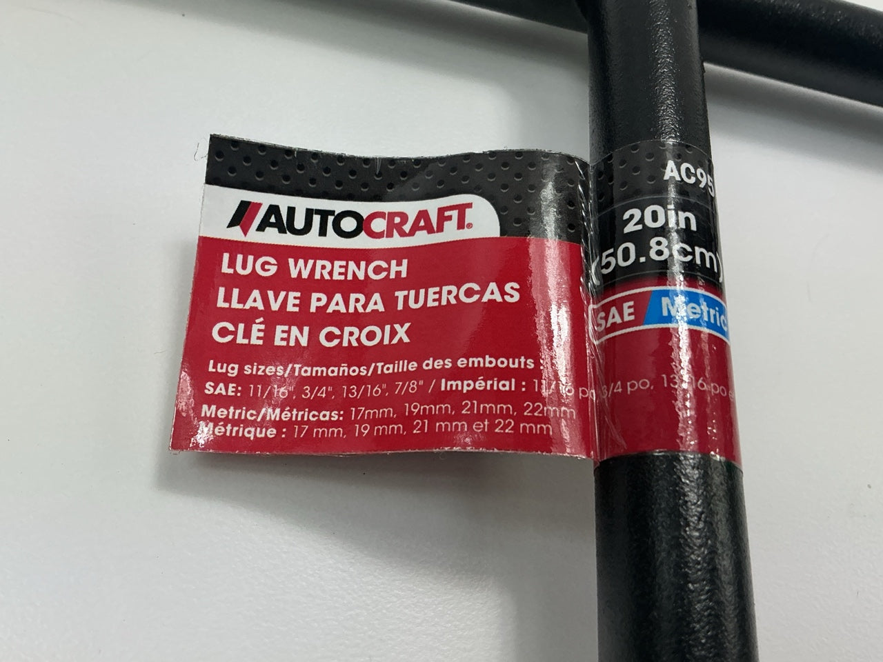 AutoCraft AC95 20'' Truck Lug Nut Wrench, SAE & Metric, 17mm, 19mm, 21mm, 23mm