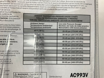 Autocraft AC993V Heavy-Duty A/C Charging Hose For 134