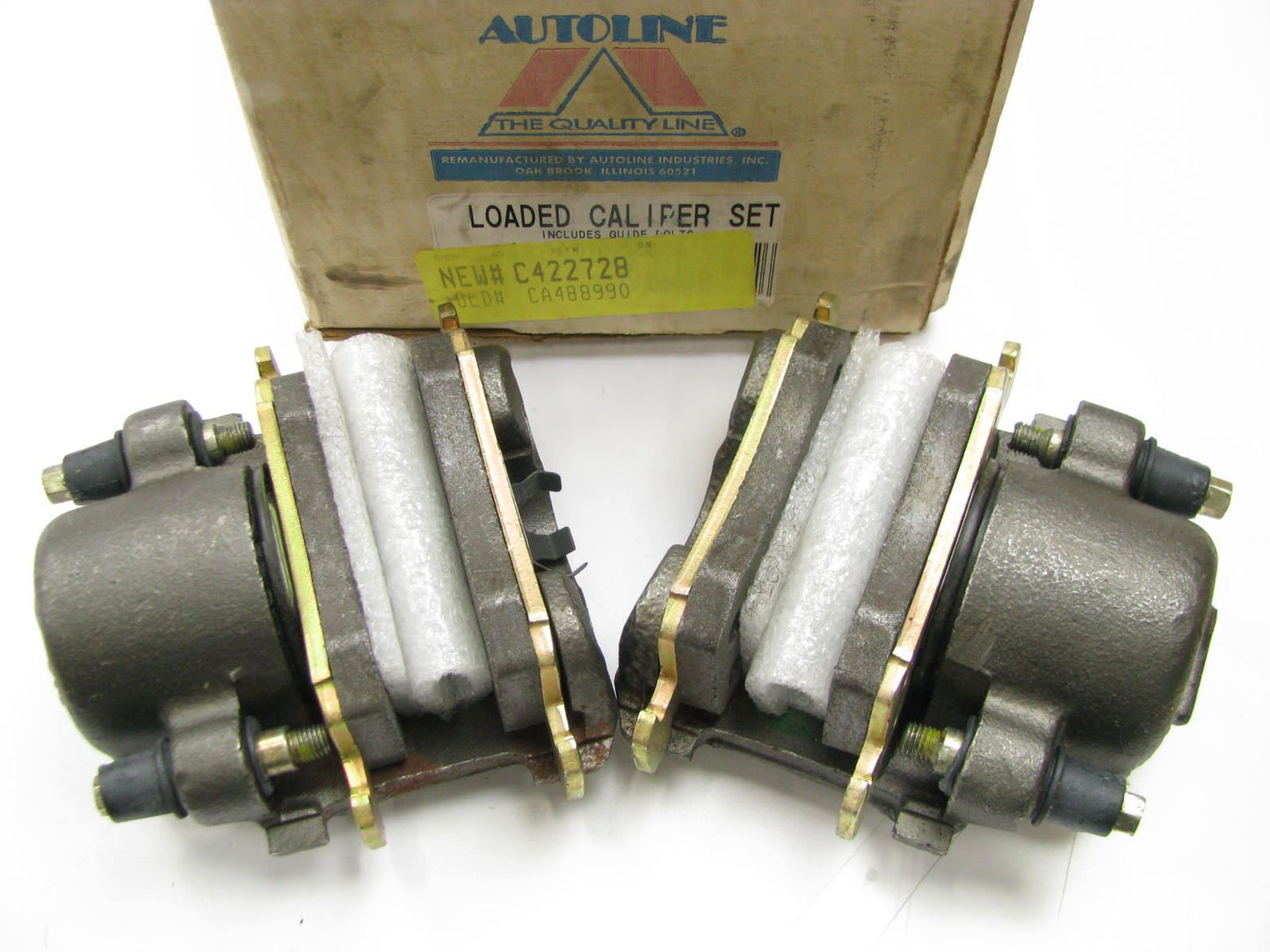 REMAN. Autoline C422728 Front Brake Caliper Set W/ Brake Pads  (LEFT + RIGHT)