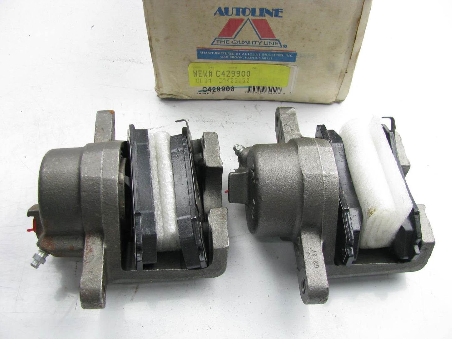 REMAN. Autoline C429900 FRONT Disc Brake Caliper Set With Brake Pads