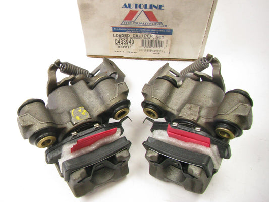 REMAN. Autoline C433940 FRONT Brake Caliper Set LOADED W/ Brake Pads 602021