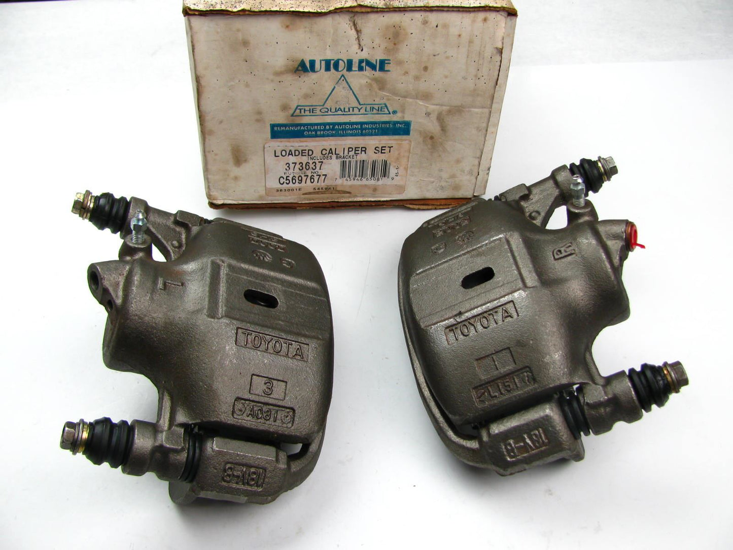 Reman Autoline C5697677 FRONT Disc Brake Caliper Set With Pads 1987-1992 Corolla
