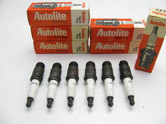 (x6) Autolite 147 Spark Plugs - Copper Resistor for 1970-1976 GM 250 4.1L