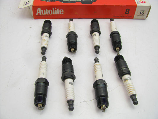 (8) Autolite 16 Ignition Spark Plugs - Non-Resistor