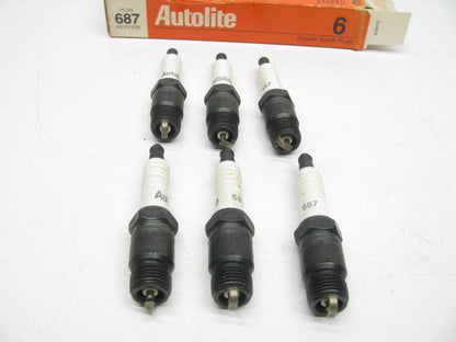 (6) Autolite 687 Ignition Spark Plugs - Copper Resistor