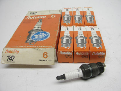 (6) Autolite 747 Ignition Spark Plugs