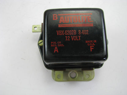 Autolite 8-402 Voltage Regulator 12 Volt Pos/Neg Ground VBX-6202B - MADE IN USA