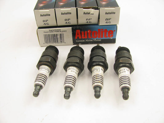 (4) Autolite AP46 Ignition Spark Plugs - Platnium