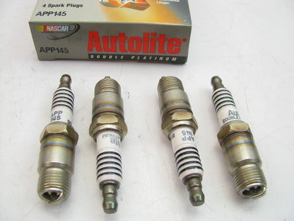 (4) Autolite APP145 Ignition Spark Plugs - Double Platnium